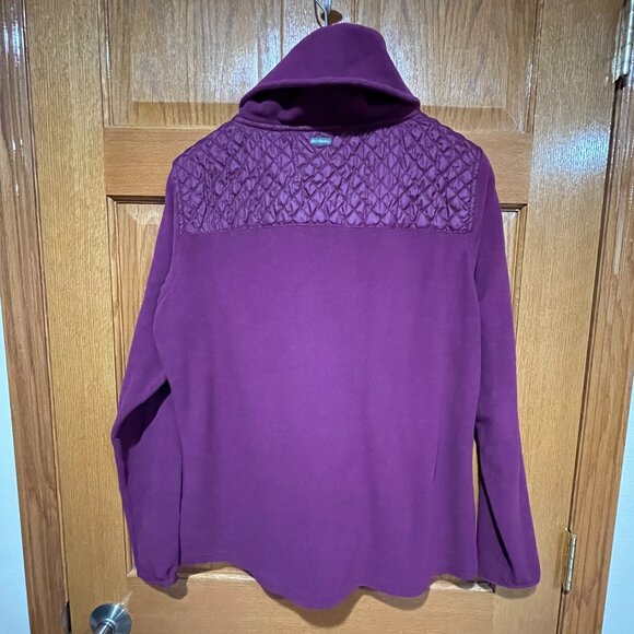 COLUMBIA Women’s XL Purple 1/4 Zip Long Sleeve Pullover Fleece Jacket Shirt EUC - Picture 2 of 4